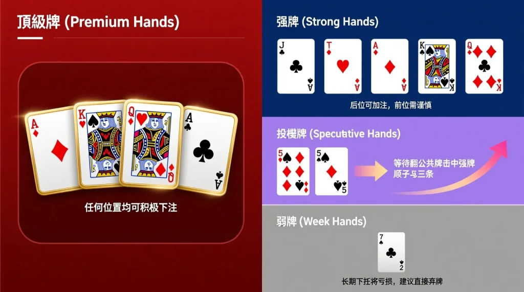 德州撲克起手牌完整圖解：新手必學的牌型選擇指南