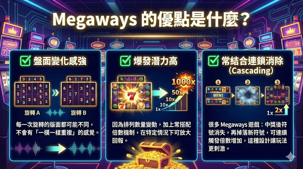 Megaways 是什麼？和傳統老虎機差在哪？AT99娛樂城 完整玩法解析