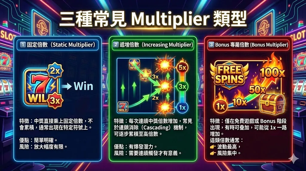 老虎機 Multiplier 是什麼？倍數機制種類、風險差異與實戰解析