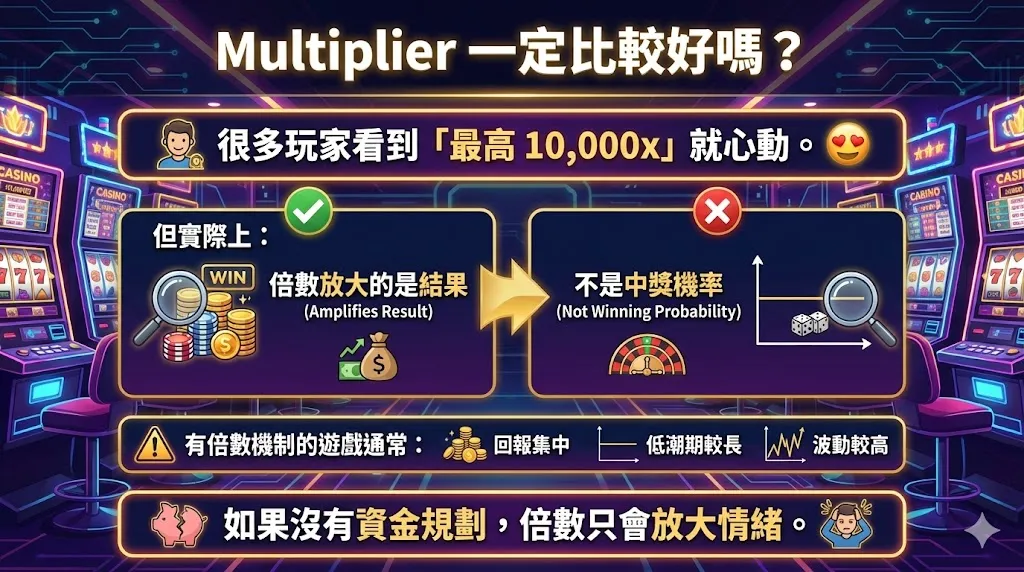 老虎機 Multiplier 是什麼？倍數機制種類、風險差異與實戰解析