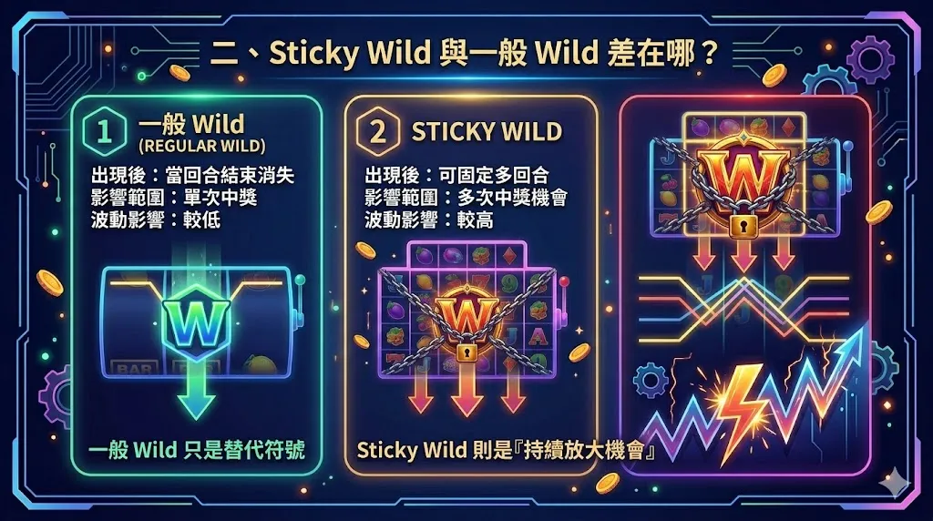 Sticky Wild 是什麼？老虎機固定百搭機制原理與爆發風險解析