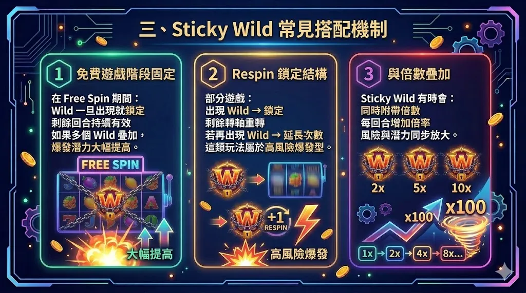 Sticky Wild 是什麼？老虎機固定百搭機制原理與爆發風險解析