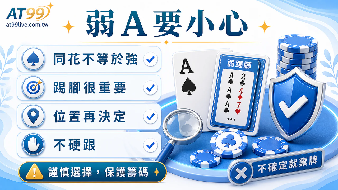 AT99 德州撲克起手牌:弱 A 警訊